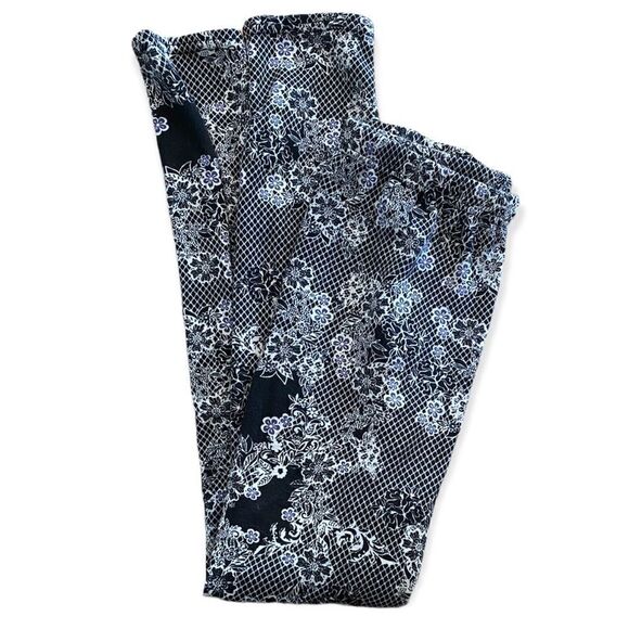 Warm faux fur lined leggings, size s/m small medium, never wore, navy and white - Picture 1 of 4